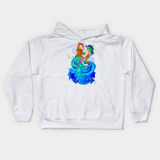 Princess with magic fire-bird Kids Hoodie